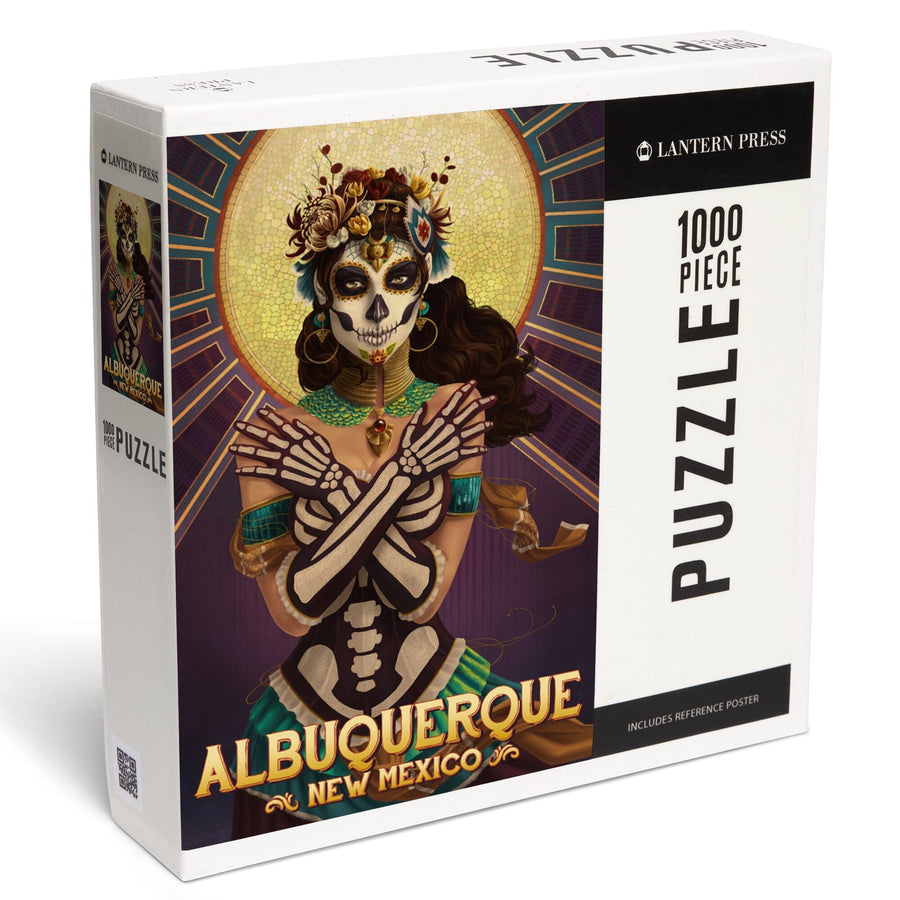 Albuquerque, New Mexico, Day of the Dead, Crossbones, Jigsaw Puzzle Puzzle Lantern Press 