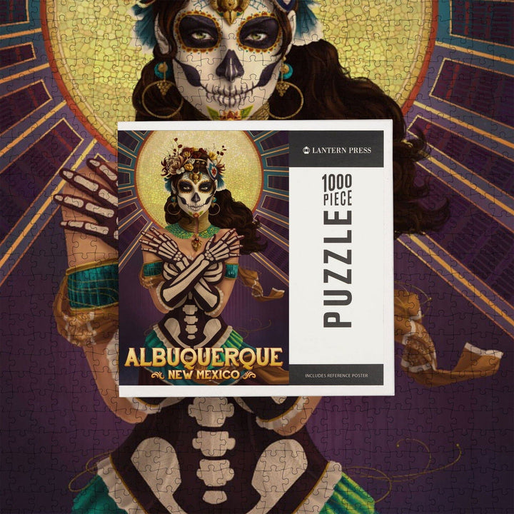 Albuquerque, New Mexico, Day of the Dead, Crossbones, Jigsaw Puzzle Puzzle Lantern Press 