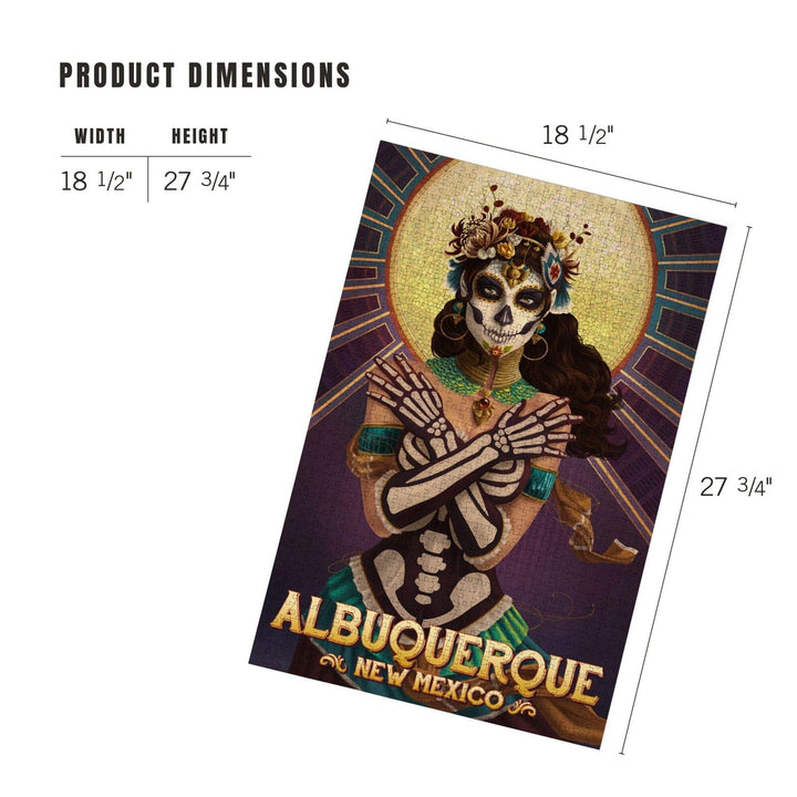 Albuquerque, New Mexico, Day of the Dead, Crossbones, Jigsaw Puzzle Puzzle Lantern Press 