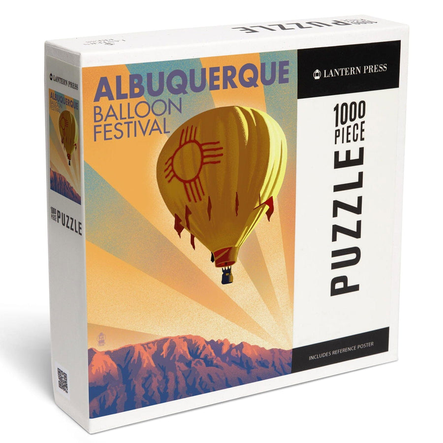 Albuquerque, New Mexico, Hot Air Balloon Festival, Lithograph, Jigsaw Puzzle Puzzle Lantern Press 