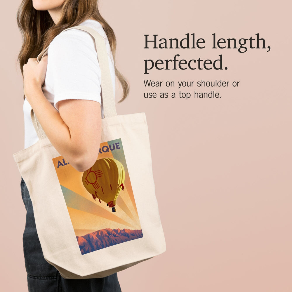 Albuquerque, New Mexico, Hot Air Balloon, Lithograph, Tote Bag Totes Lantern Press 