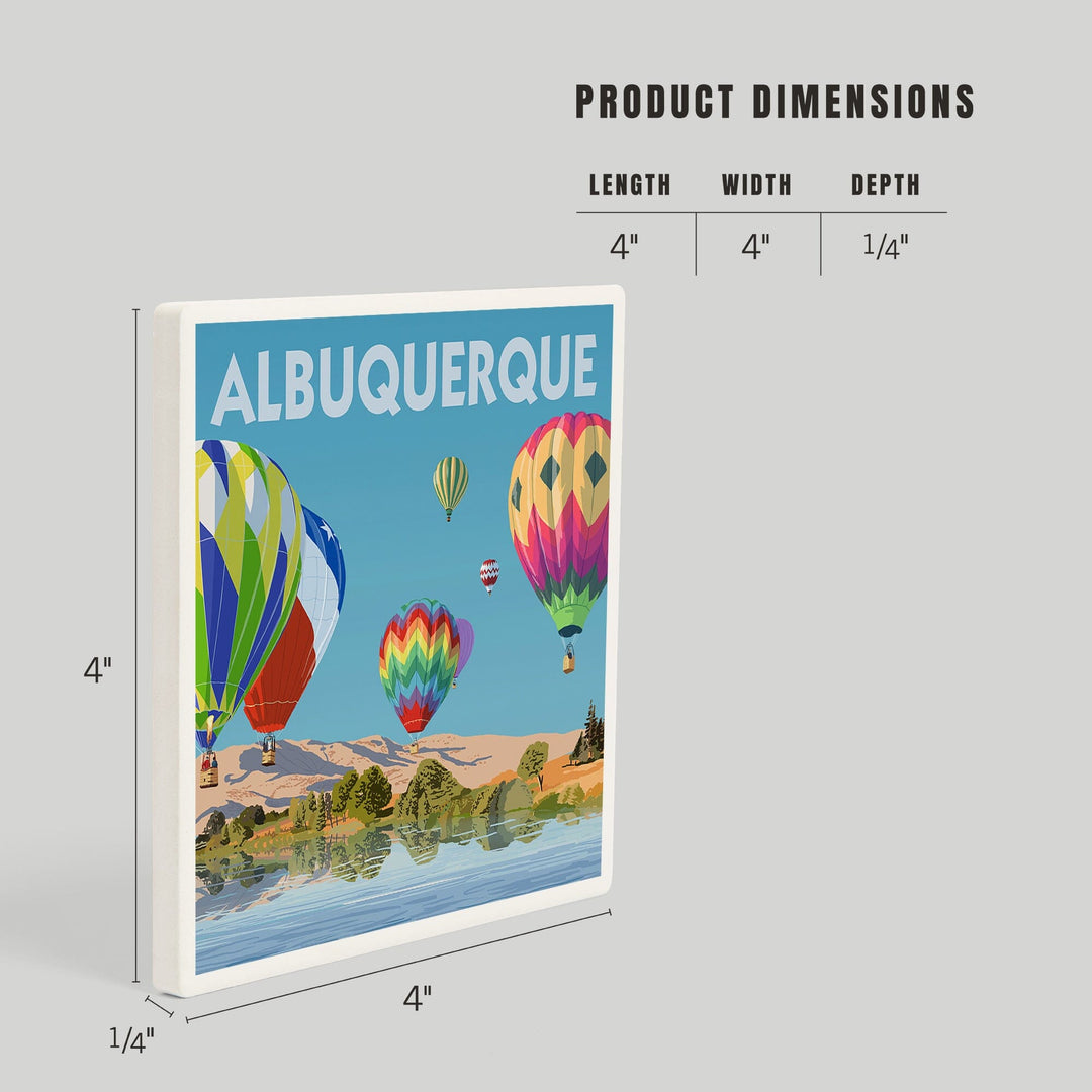 Albuquerque, New Mexico, Hot Air Balloons, Coasters Coasters Lantern Press 