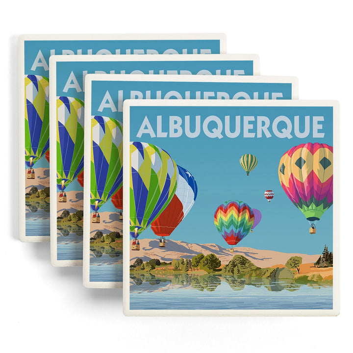 Albuquerque, New Mexico, Hot Air Balloons, Coasters Coasters Lantern Press 