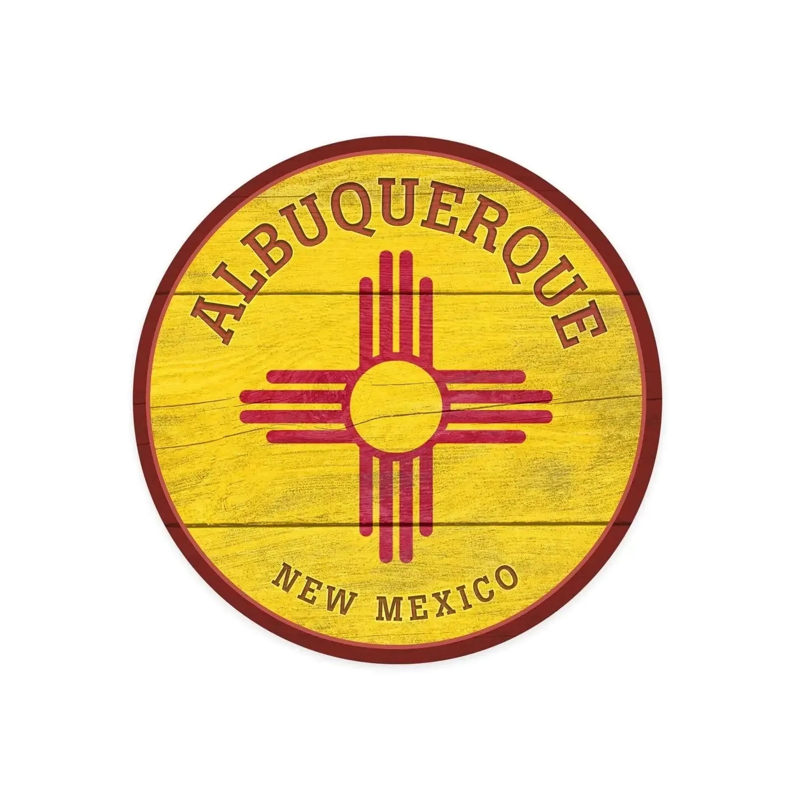 Albuquerque, New Mexico, State Flag, Rustic Painting, Contour