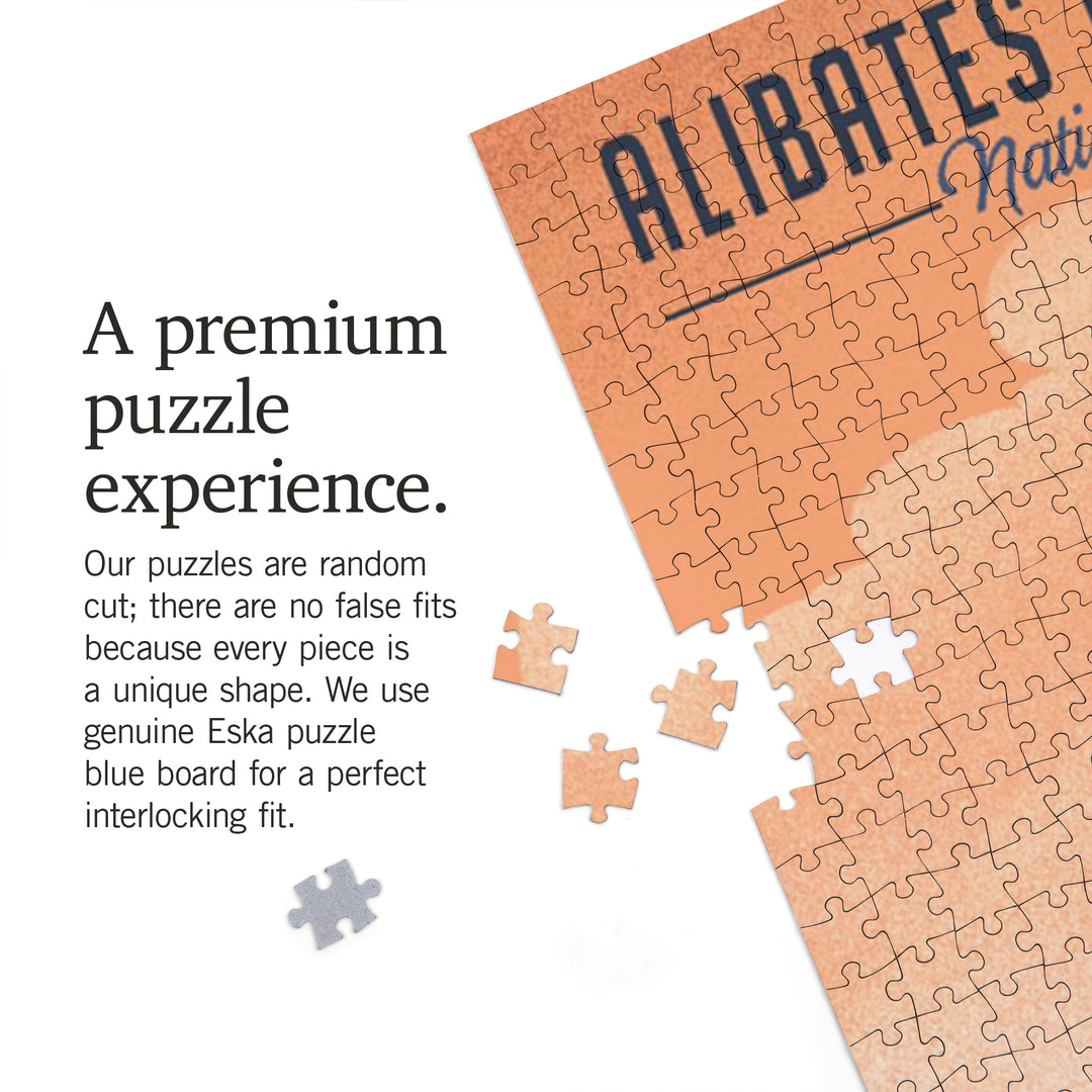 Alibates Flint Quarries National Monument, Texas, Collared Lizard Litho, Jigsaw Puzzle Puzzle Lantern Press 