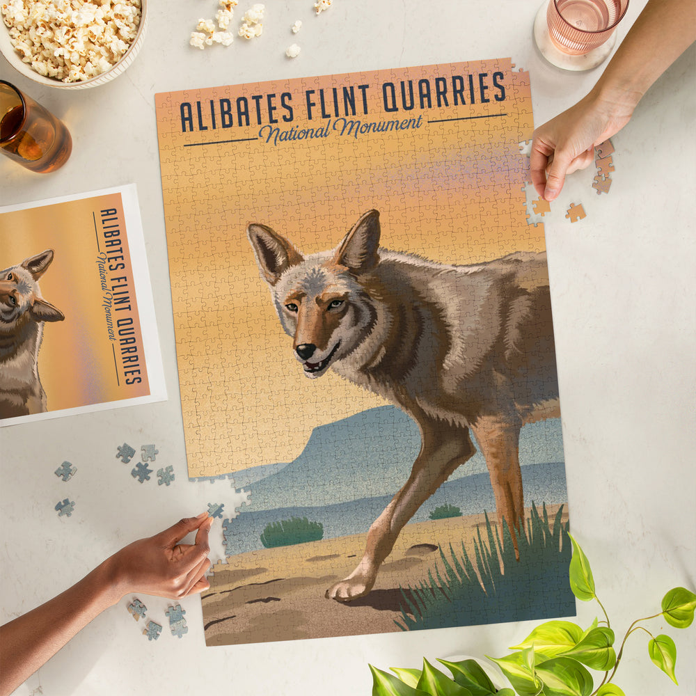 Alibates Flint Quarries National Monument, Texas, Coyote Litho, Jigsaw Puzzle Puzzle Lantern Press 