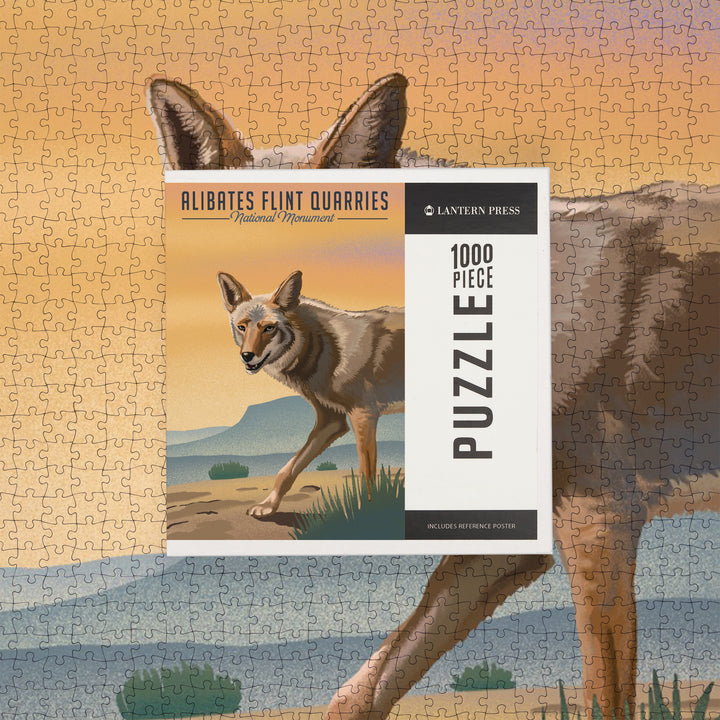Alibates Flint Quarries National Monument, Texas, Coyote Litho, Jigsaw Puzzle Puzzle Lantern Press 