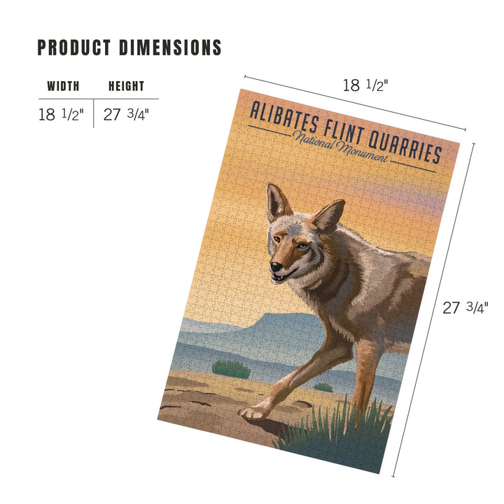 Alibates Flint Quarries National Monument, Texas, Coyote Litho, Jigsaw Puzzle Puzzle Lantern Press 