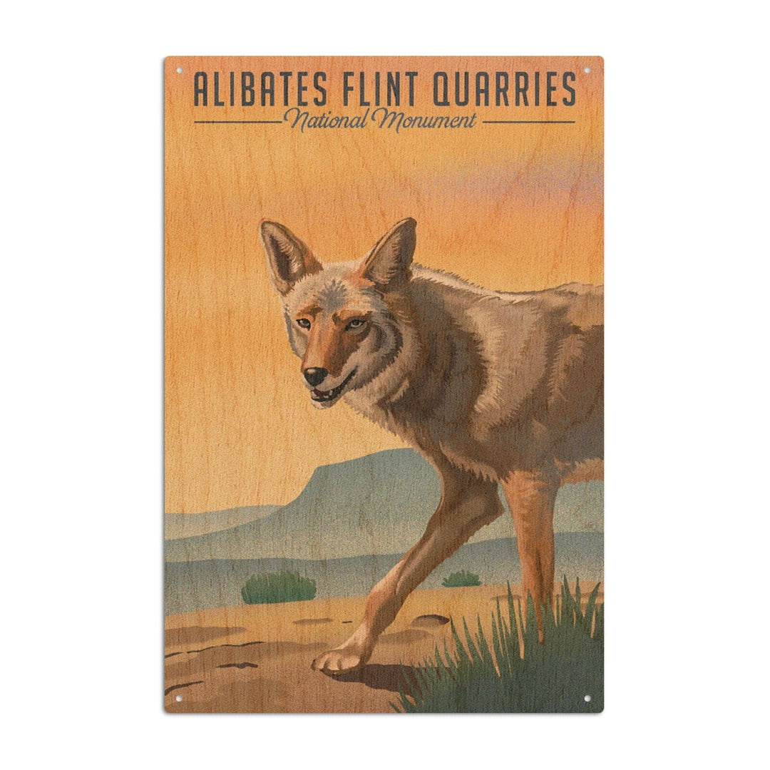 Alibates Flint Quarries National Monument, Texas, Coyote Litho, Lantern Press Artwork, Wood Signs and Postcards Wood Lantern Press 10 x 15 Wood Sign 