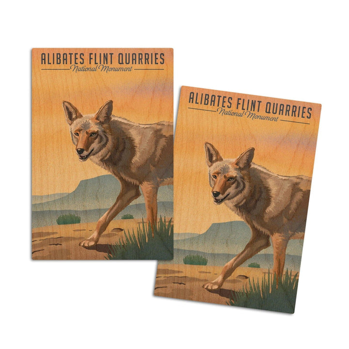 Alibates Flint Quarries National Monument, Texas, Coyote Litho, Lantern Press Artwork, Wood Signs and Postcards Wood Lantern Press 4x6 Wood Postcard Set 