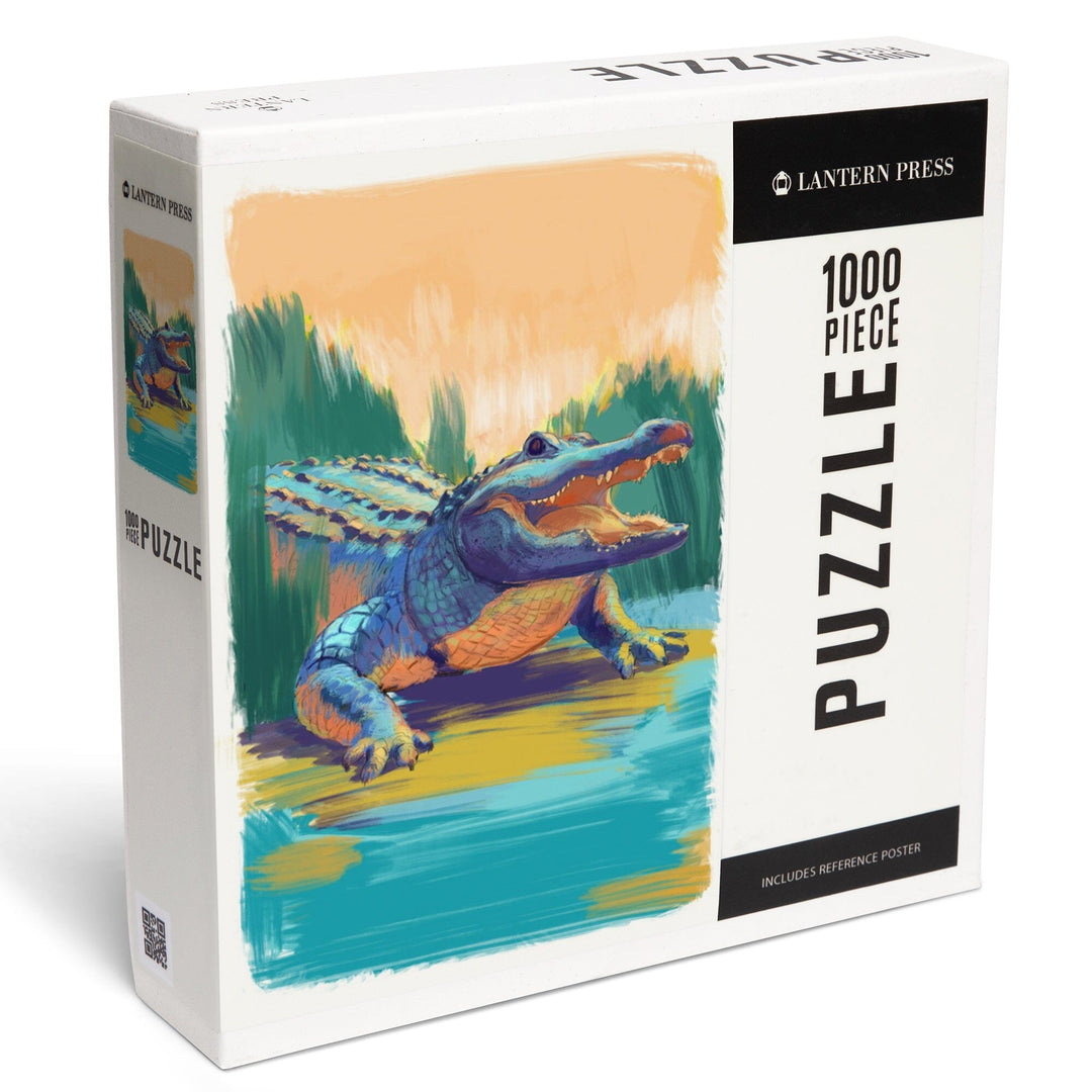Alligator, Vivid, Jigsaw Puzzle Puzzle Lantern Press 