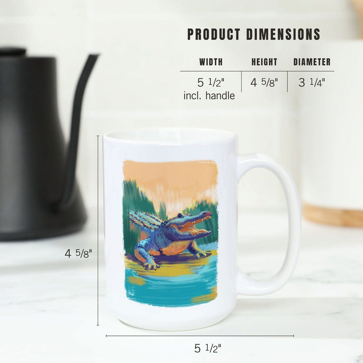 Alligator, Vivid, Lantern Press Artwork, Ceramic Mug Mugs Lantern Press 