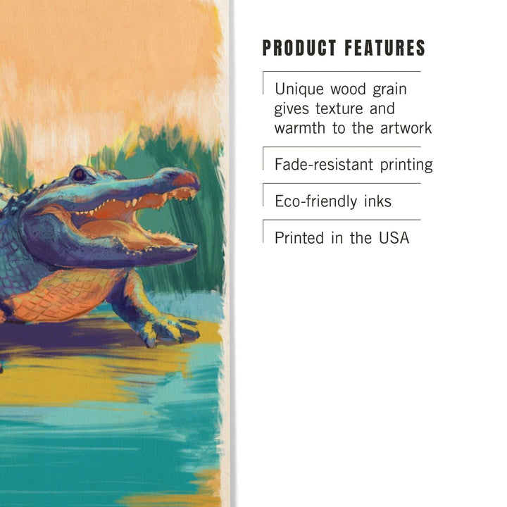 Alligator, Vivid, Lantern Press Artwork, Wood Signs and Postcards Wood Lantern Press 