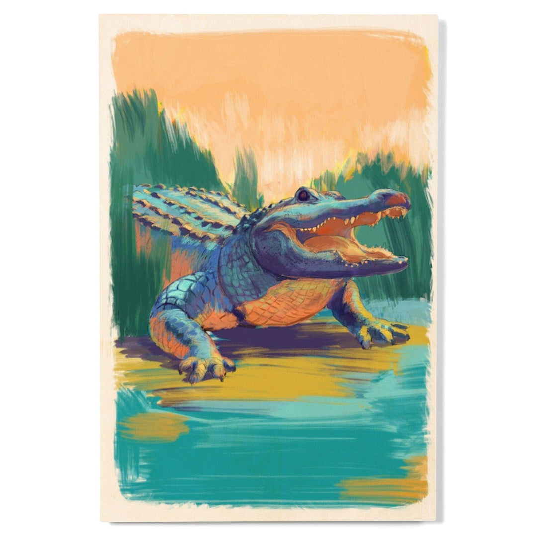 Alligator, Vivid, Lantern Press Artwork, Wood Signs and Postcards Wood Lantern Press 