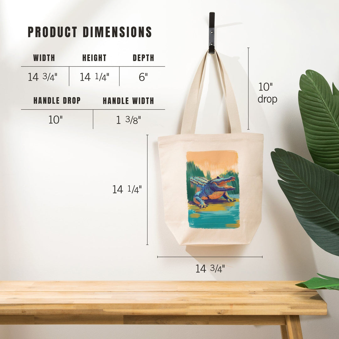 Alligator, Vivid, Tote Bag Totes Lantern Press 