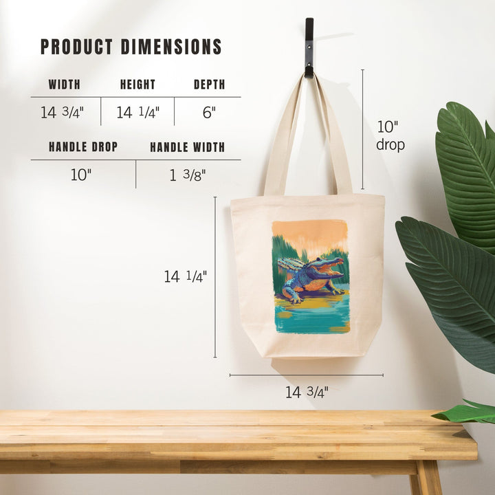 Alligator, Vivid, Tote Bag Totes Lantern Press 