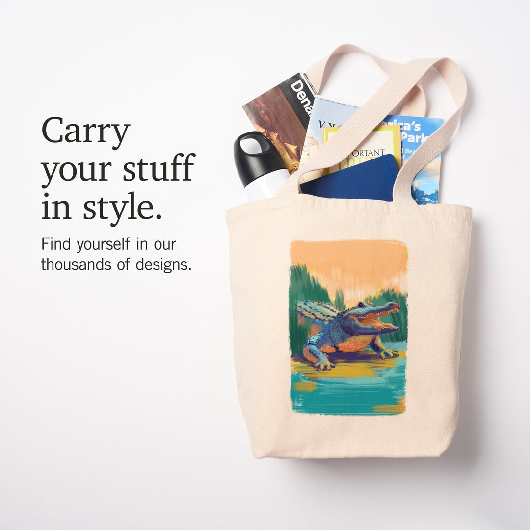 Alligator, Vivid, Tote Bag Totes Lantern Press 