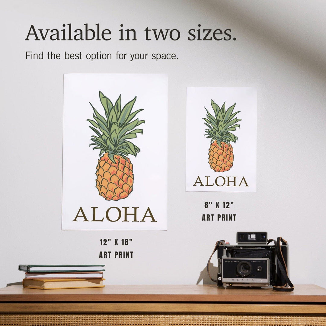 Aloha, Pineapple, Icon, Art & Giclee Prints Art Lantern Press 