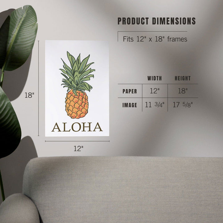 Aloha, Pineapple, Icon, Art & Giclee Prints Art Lantern Press 