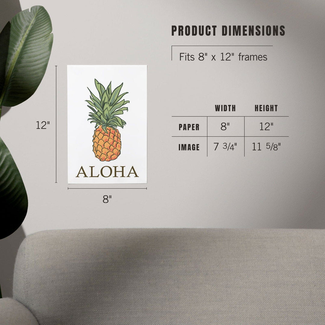 Aloha, Pineapple, Icon, Art & Giclee Prints Art Lantern Press 