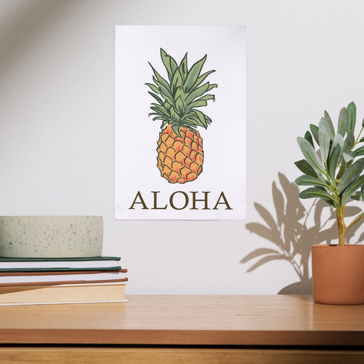 Aloha, Pineapple, Icon, Art & Giclee Prints Art Lantern Press 