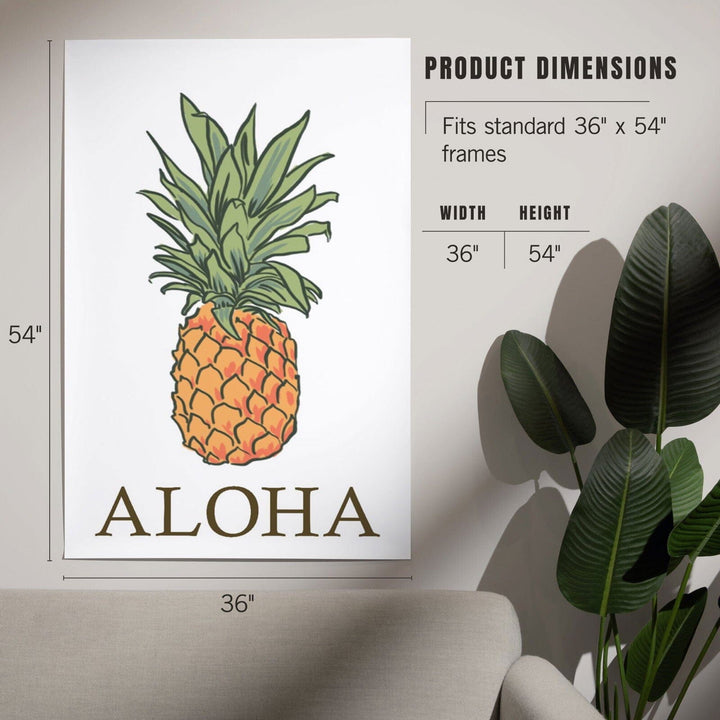 Aloha, Pineapple, Icon, Art & Giclee Prints Art Lantern Press 