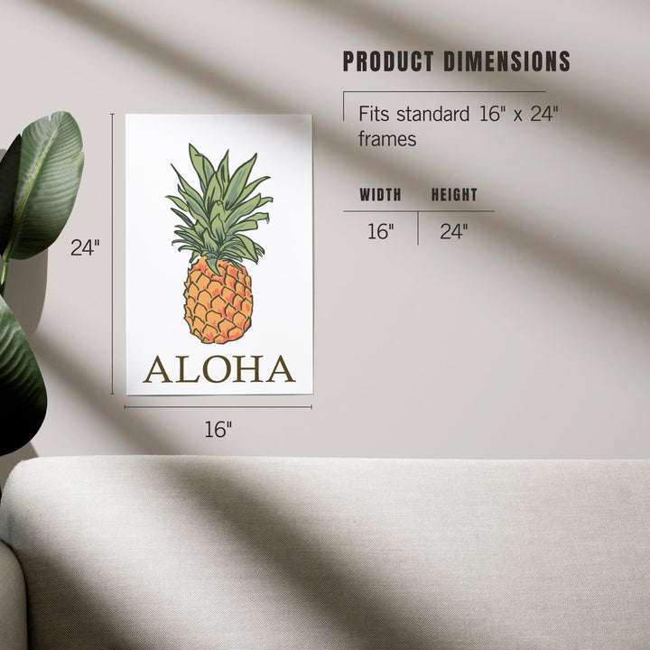 Aloha, Pineapple, Icon, Art & Giclee Prints Art Lantern Press 