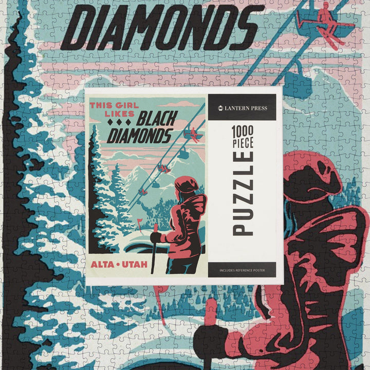Alta, Utah, Ski Black Diamond, Jigsaw Puzzle Puzzle Lantern Press 
