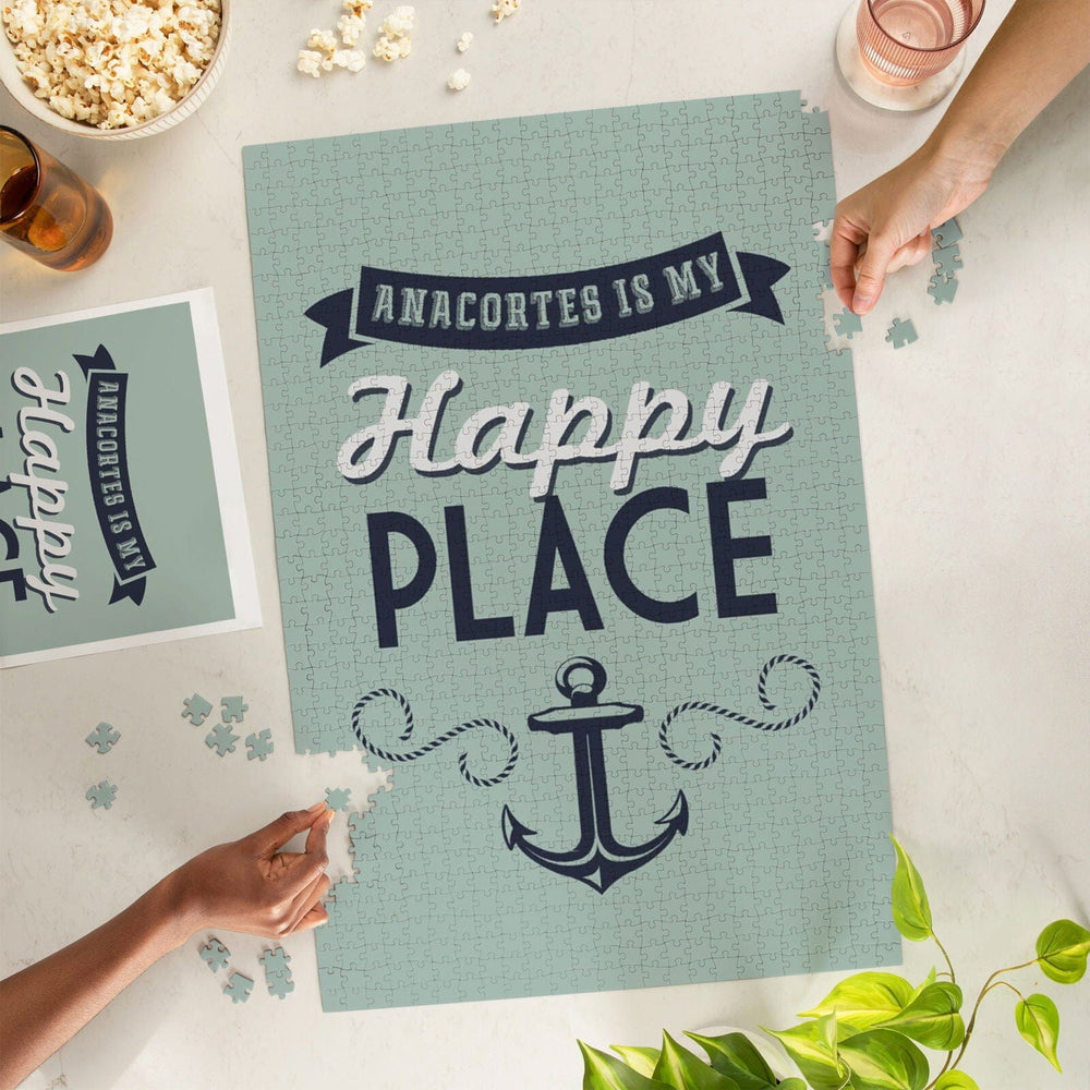 Anacortes, Washington, My Happy Place, Jigsaw Puzzle Puzzle Lantern Press 