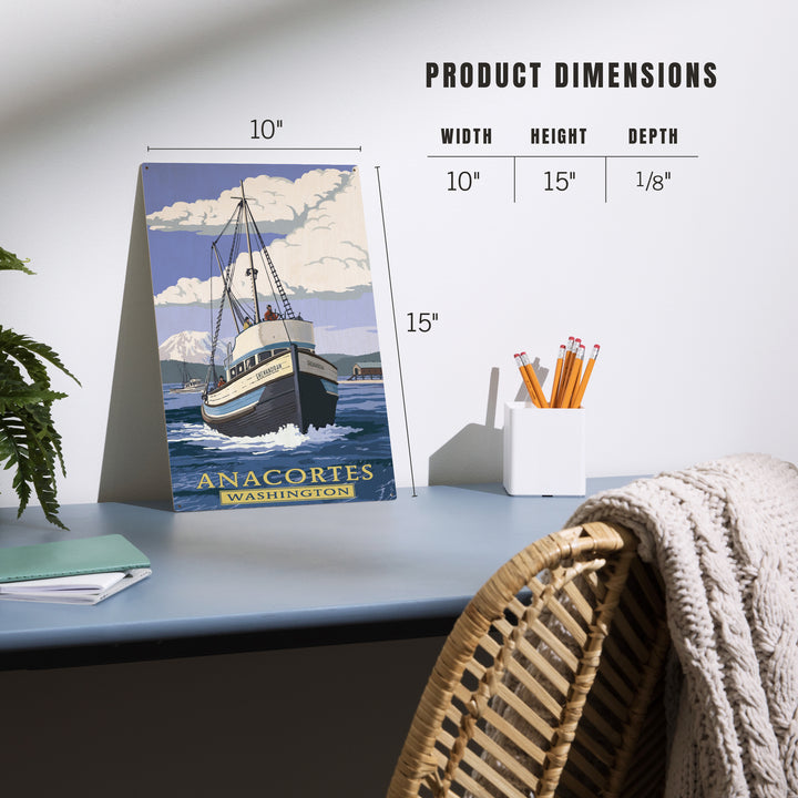 Anacortes, Washington, Painterly, Shenandoah, Wood Signs and Postcards Wood Lantern Press 