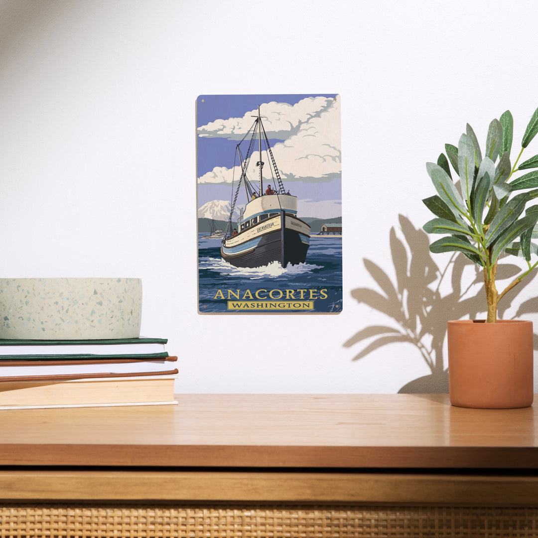 Anacortes, Washington, Painterly, Shenandoah, Wood Signs and Postcards Wood Lantern Press 