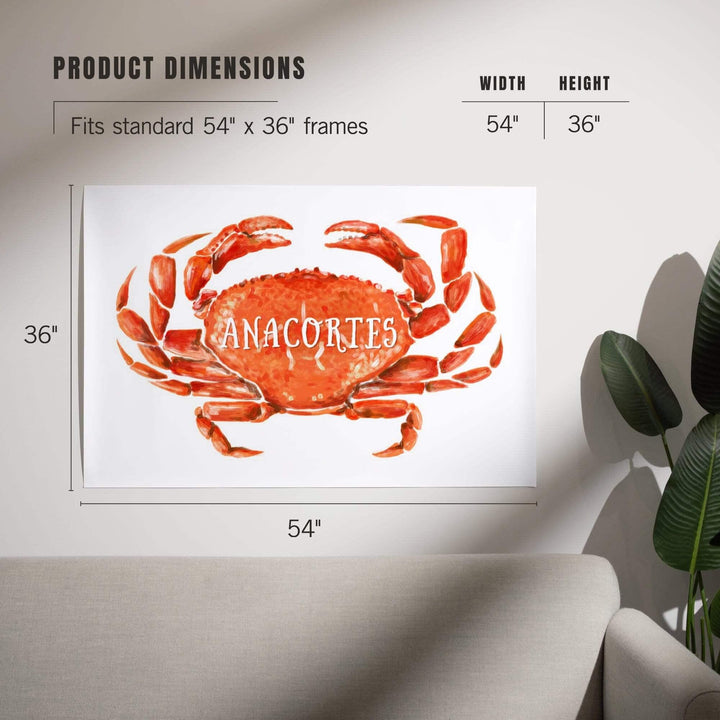 Anacortes, Washington, Watercolor, Dungeness Crab, Art & Giclee Prints Art Lantern Press 