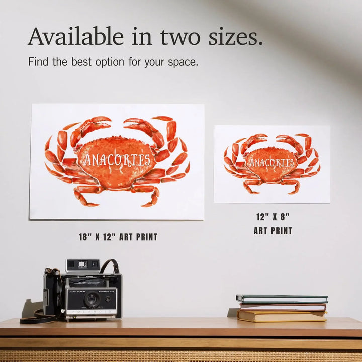 Anacortes, Washington, Watercolor, Dungeness Crab, Art & Giclee Prints Art Lantern Press 
