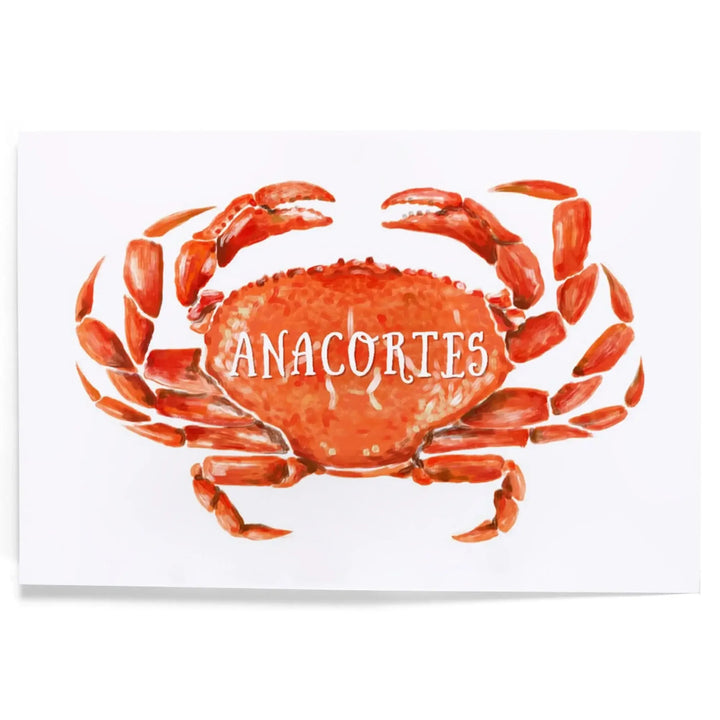 Anacortes, Washington, Watercolor, Dungeness Crab, Art & Giclee Prints Art Lantern Press 