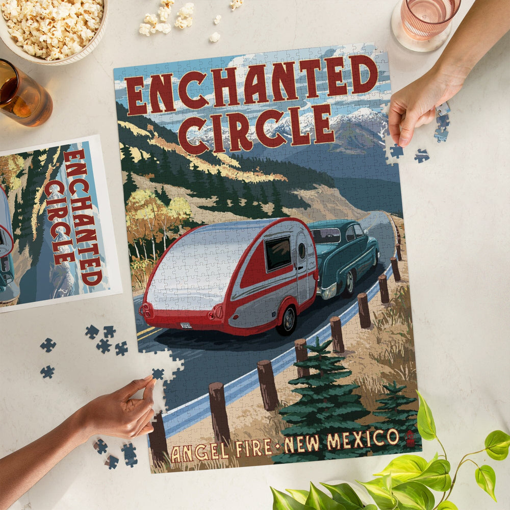 Angel Fire, New Mexico, Enchanted Circle, Fall Retro Camper, Jigsaw Puzzle Puzzle Lantern Press 