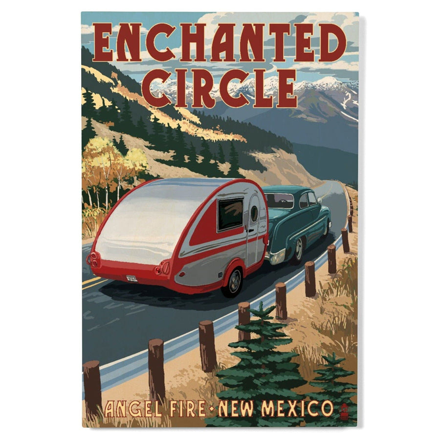 Angel Fire, New Mexico, Enchanted Circle, Fall Retro Camper, Lantern Press Artwork, Wood Signs and Postcards Wood Lantern Press 