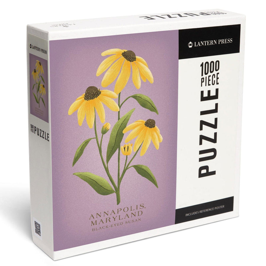 Annapolis, Maryland, Black Eyed Susan, Vintage Flora, State Series, Jigsaw Puzzle Puzzle Lantern Press 