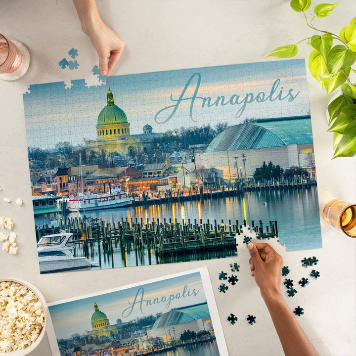 Annapolis, Maryland, Marina, Jigsaw Puzzle Puzzle Lantern Press 