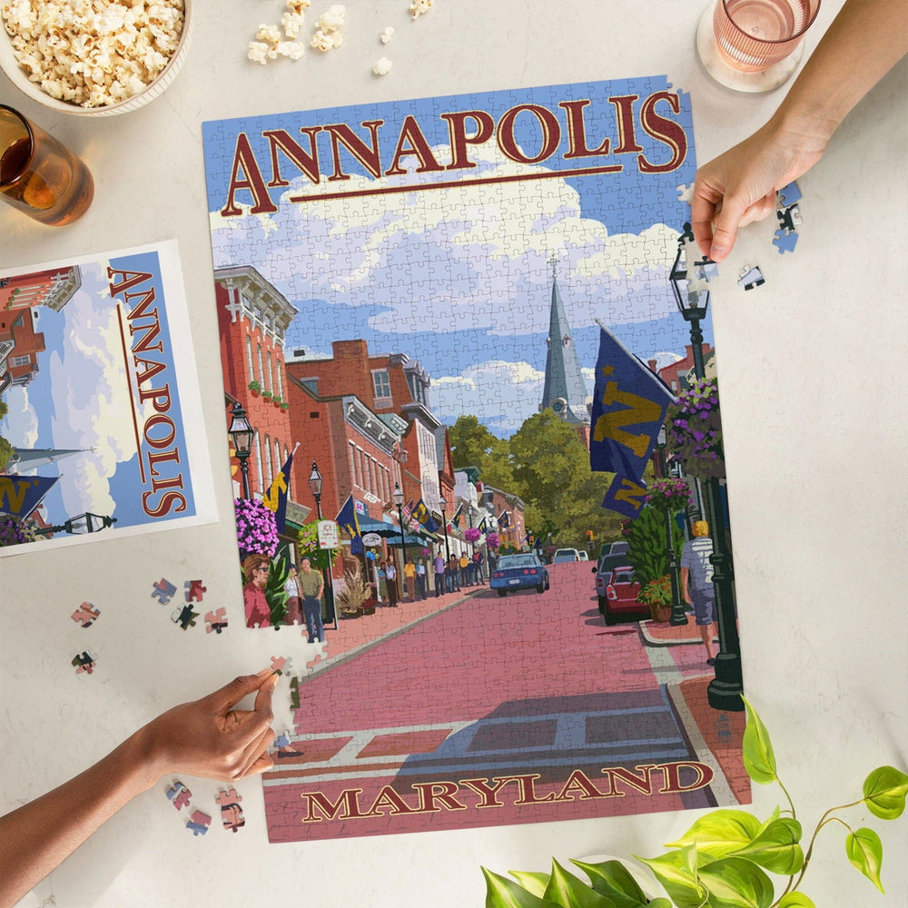 Annapolis, Maryland, Street View, Jigsaw Puzzle Puzzle Lantern Press 