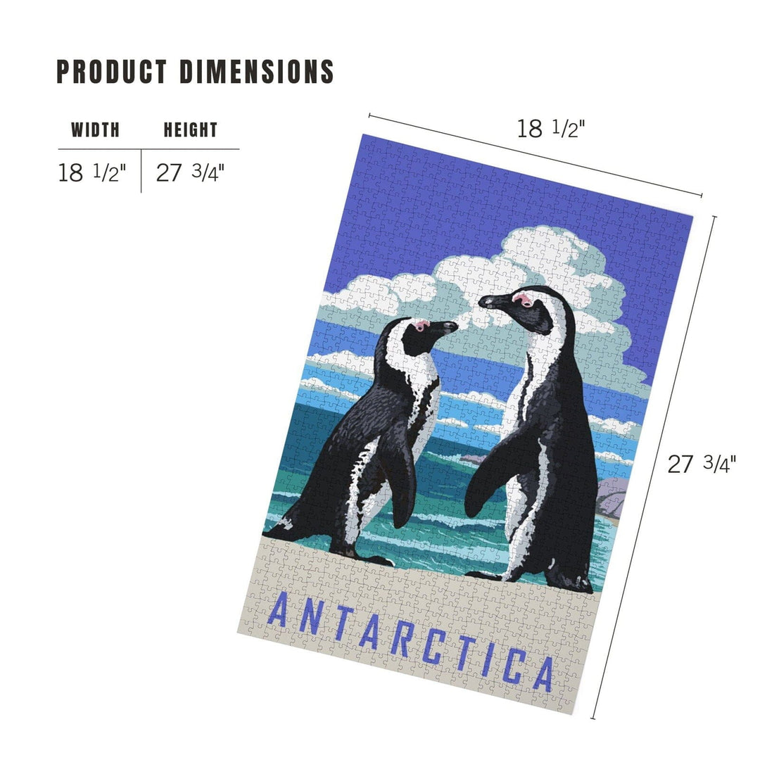 Antarctica, Two Black-Footed Penguins, Jigsaw Puzzle Puzzle Lantern Press 