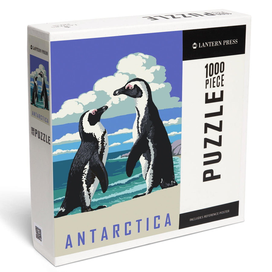 Antarctica, Two Black-Footed Penguins, Jigsaw Puzzle Puzzle Lantern Press 