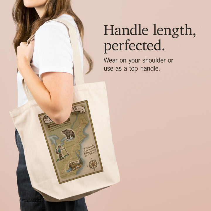 Appalachian Trail Map, Tote Bag Totes Lantern Press 