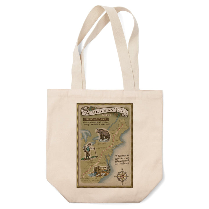 Appalachian Trail Map, Tote Bag Totes Lantern Press 
