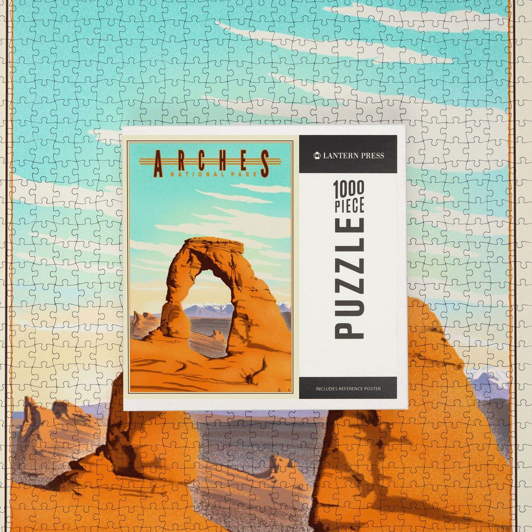 Arches National Park, Lithograph, Jigsaw Puzzle Puzzle Lantern Press 