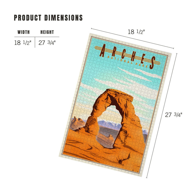 Arches National Park, Lithograph, Jigsaw Puzzle Puzzle Lantern Press 