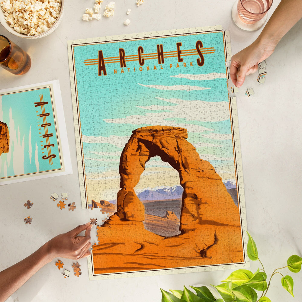 Arches National Park, Lithograph, Jigsaw Puzzle Puzzle Lantern Press 
