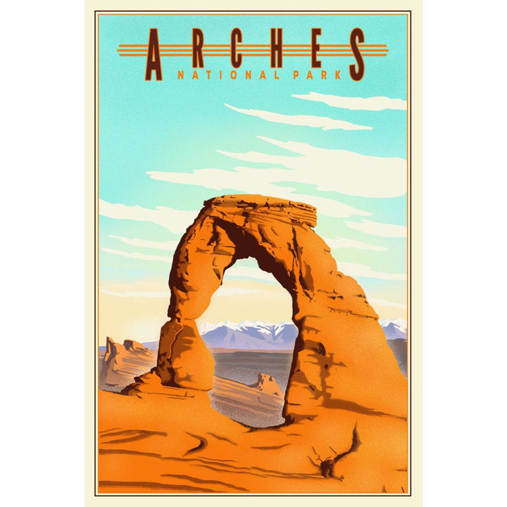 Arches National Park, Lithograph, Lantern Press Artwork, Stretched Canvas Canvas Lantern Press 