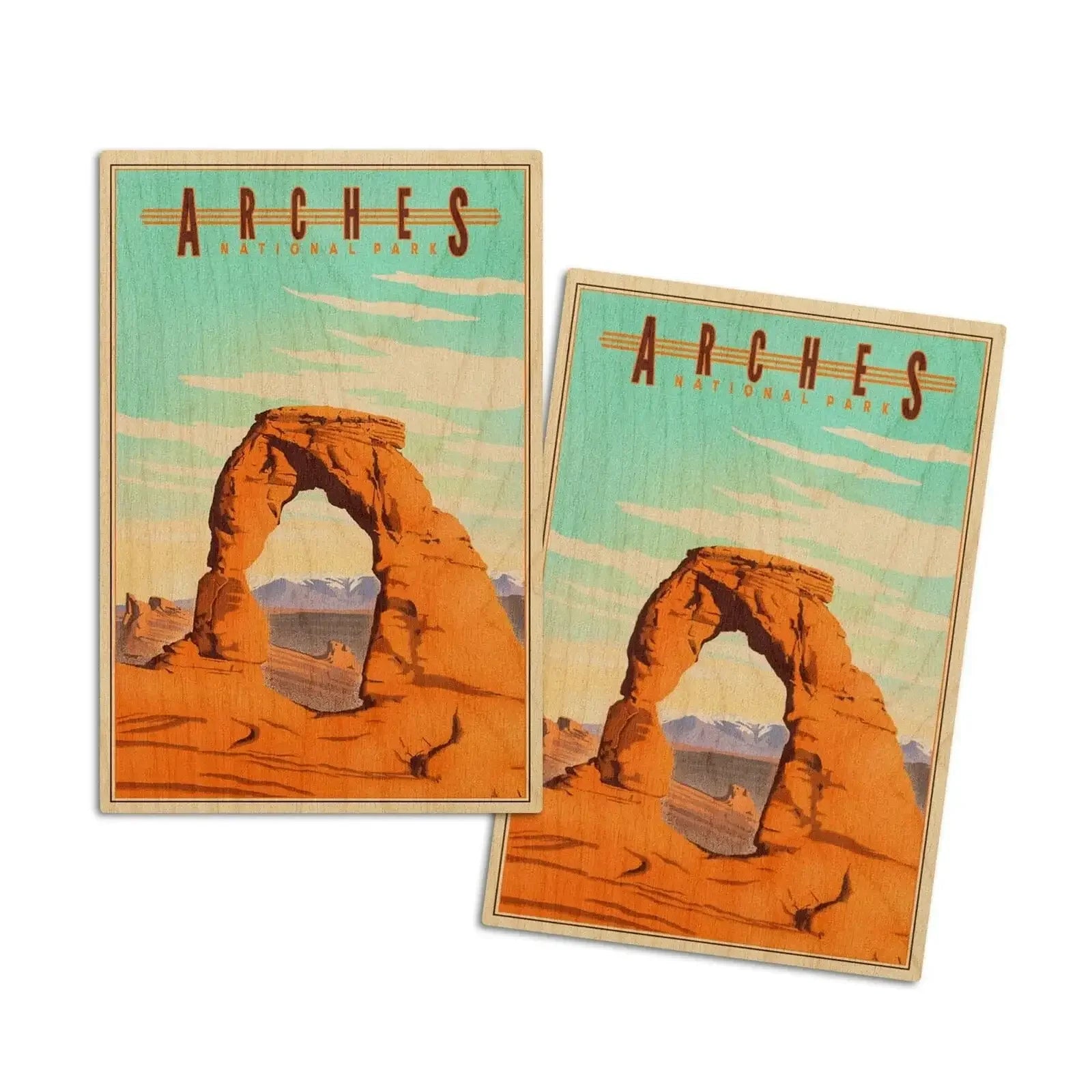 Arches National Park, Lithograph, Lantern Press Artwork, Wood Signs an