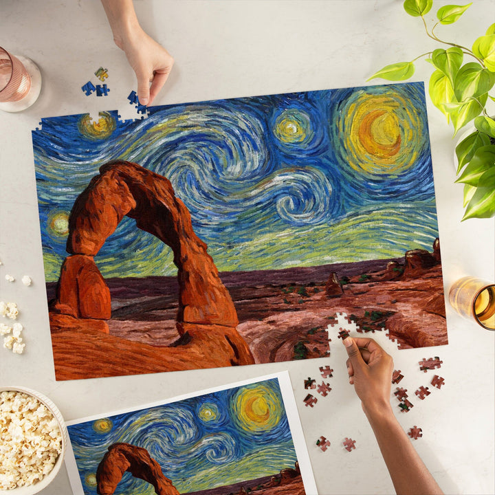 Arches National Park, Starry Night National Park Series, Jigsaw Puzzle Puzzle Lantern Press 