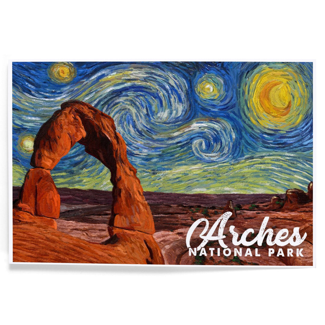 Arches National Park, Starry Night Series, Delicate Arch, Art & Giclee Prints Art Lantern Press 